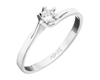 White gold ring with brilliant - 0,15 ct - fineness 18 K