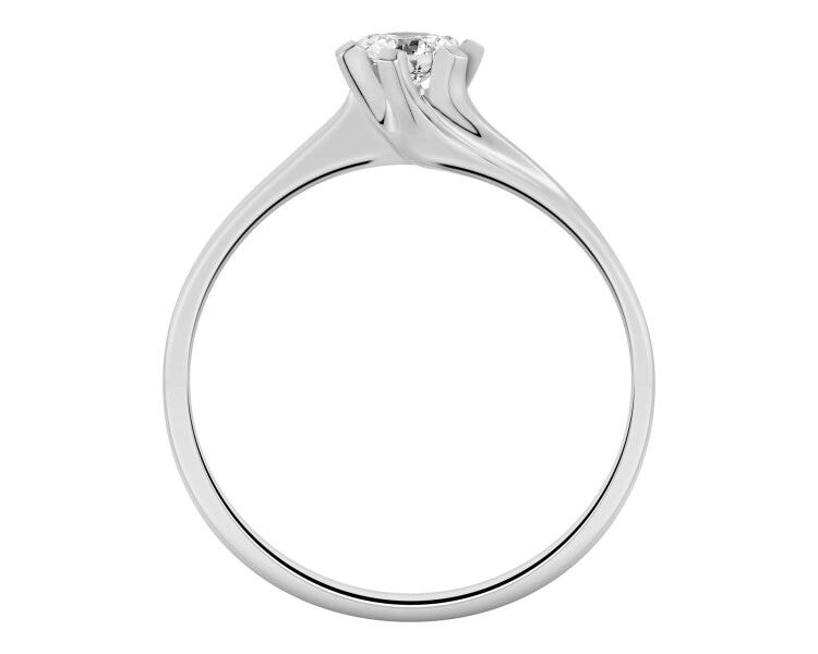 Prsten z bílého zlata s briliantem - 0,15 ct - ryzost 750