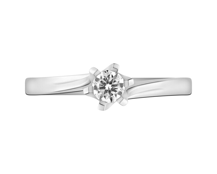 Prsten z bílého zlata s briliantem - 0,15 ct - ryzost 750