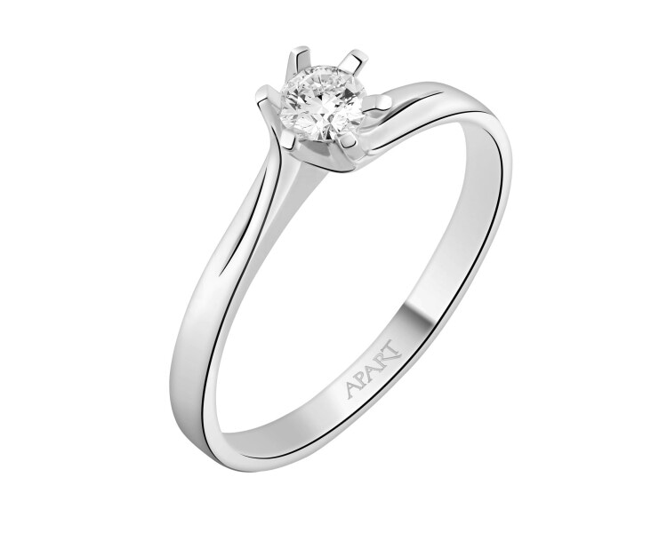 Prsten z bílého zlata s briliantem - SI2/H - 0,19 ct - ryzost 750