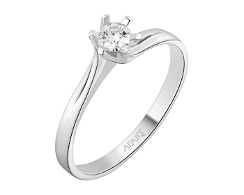 Prsten z bílého zlata s briliantem - SI2/H - 0,19 ct - ryzost 750