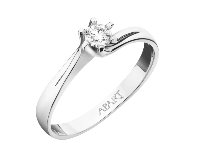 White gold ring with brilliant - 0,25 ct - fineness 18 K