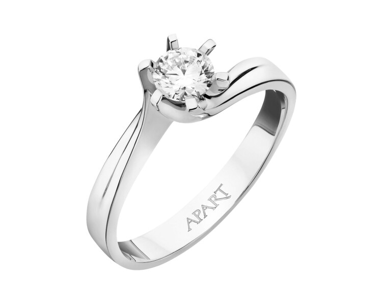 White gold ring with brilliant - 0,40 ct - fineness 18 K