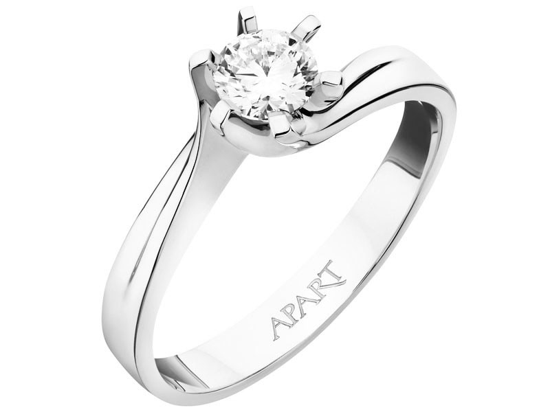 White gold ring with brilliant 0,40 ct - fineness 18 K