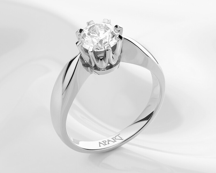 White gold ring with brilliant - 0,25 ct - fineness 18 K