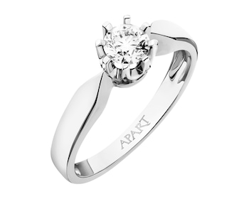 White gold ring with brilliant - 0,40 ct - fineness 18 K