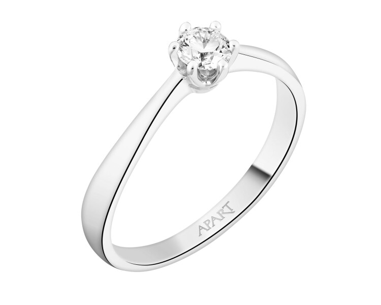 White gold diamond ring - 0,19 ct - fineness 18 K