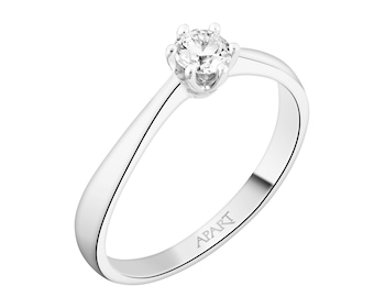 White gold diamond ring - 0,19 ct - fineness 18 K