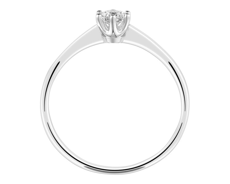 White gold diamond ring - 0,19 ct - fineness 18 K