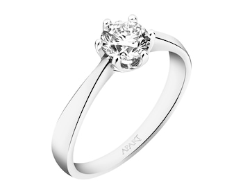 Prsten z bílého zlata s briliantem - 0,70 ct - ryzost 750