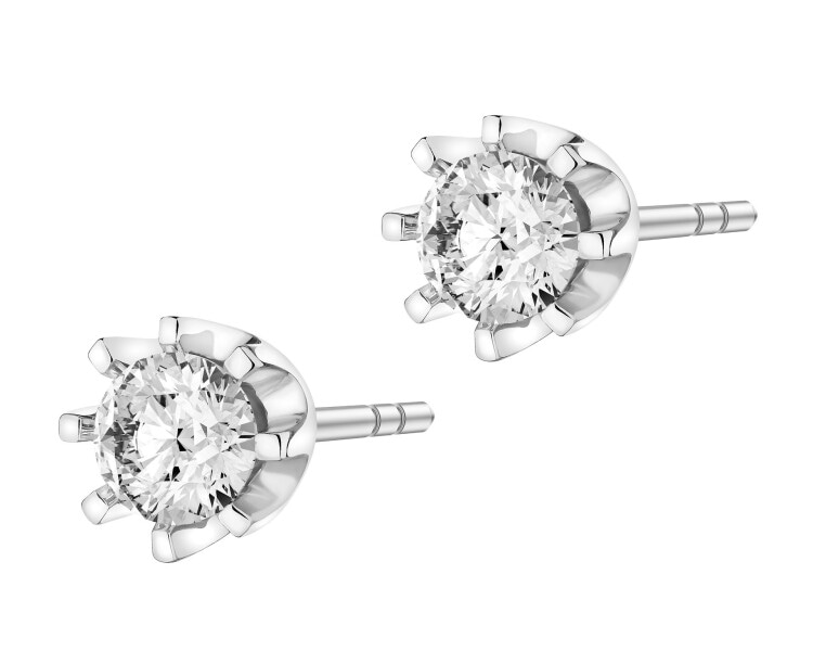 White gold earrings with brilliants - 0,68 ct - fineness 18 K