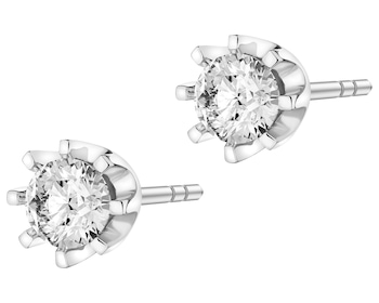 White gold earrings with brilliants - 0,68 ct - fineness 18 K