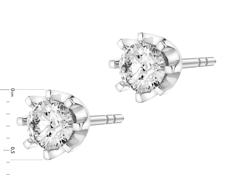 White gold earrings with brilliants - 0,68 ct - fineness 18 K