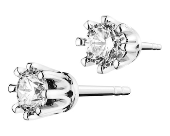 White gold earrings with brilliants 0,37 ct - fineness 18 K