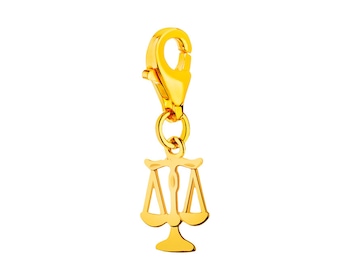 Złota zawieszka charms - znak zodiaku Waga