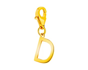Złota zawieszka charms - litera D