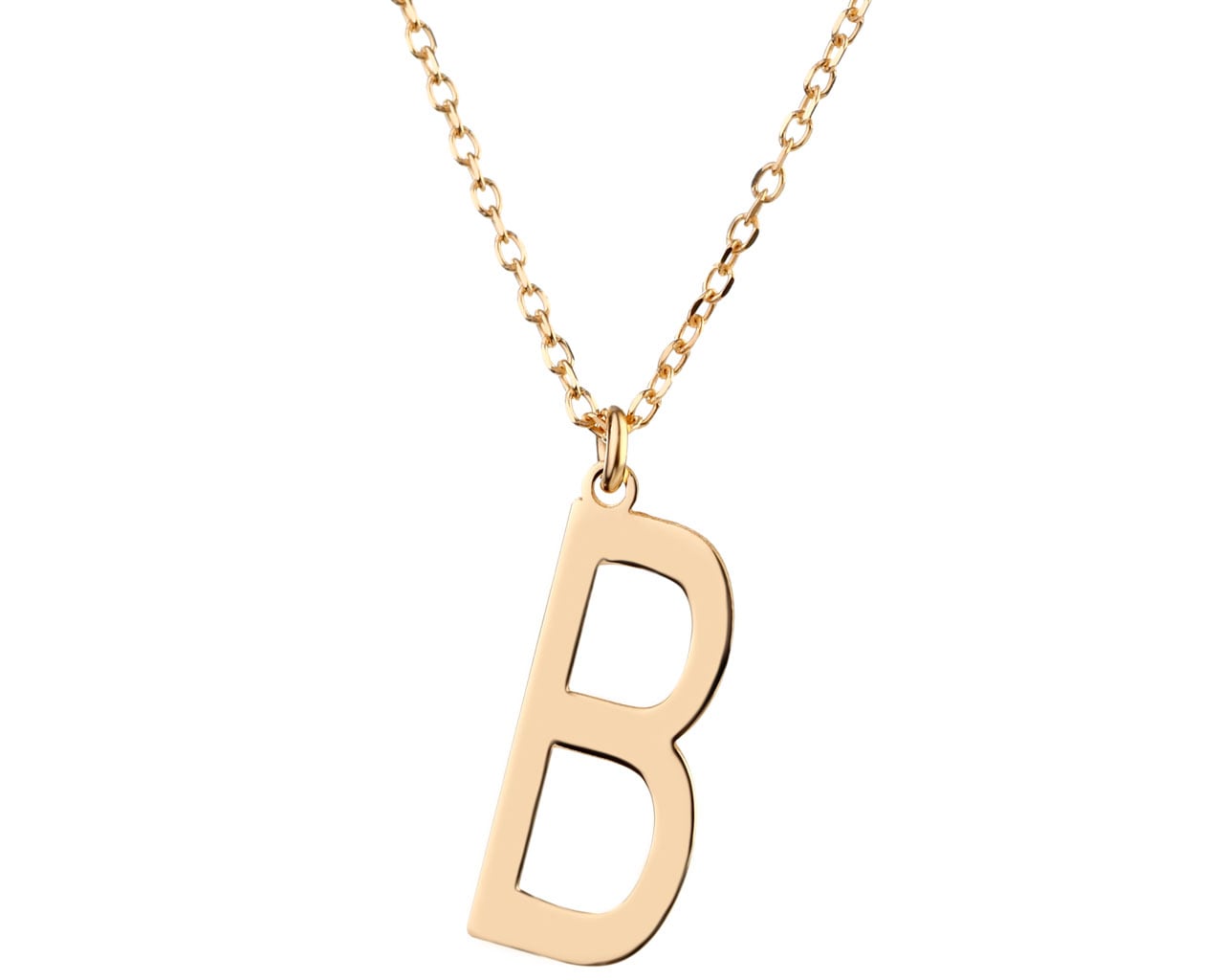 Naszyjnik srebrny - litera B