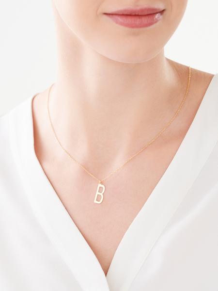 Pozlacený stříbrný náhrdelník - písmeno B