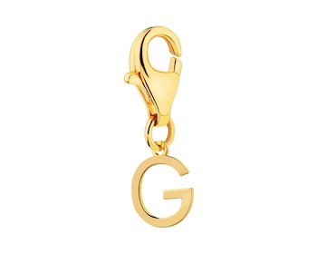 Złota zawieszka charms - litera G