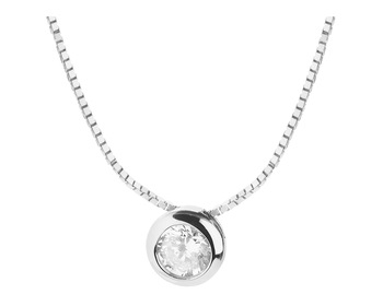 585 Rhodium-Plated White Gold Necklace with Cubic Zirconia></noscript>
                    </a>
                </div>
                <div class=