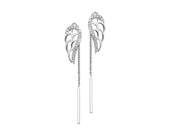750 Rhodium-Plated White Gold Earrings with Diamonds 0,02 ct - fineness 18 K