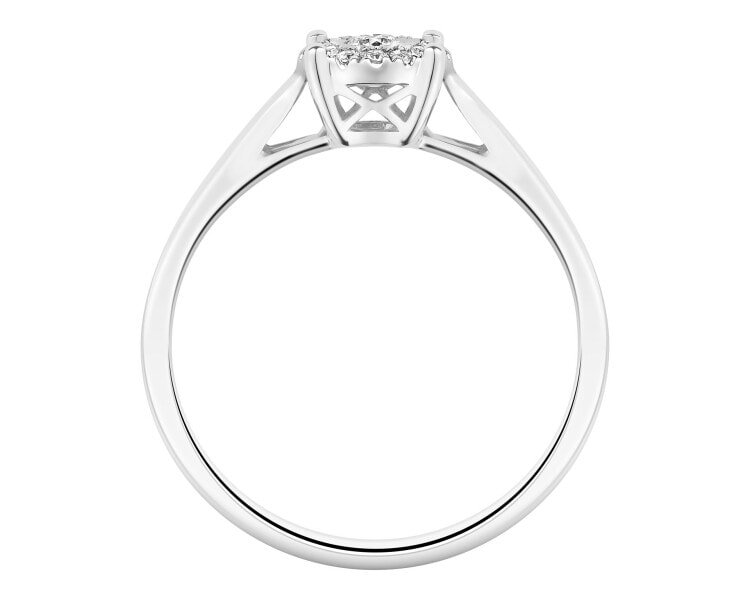 Prsten z bílého zlata s diamanty - 0,11 ct - ryzost 750