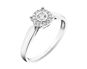 750 Rhodium-Plated White Gold Ring with Diamonds 0,11 ct - fineness 18 K