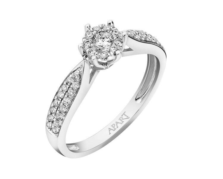 Prsten z bílého zlata s diamanty - 0,25 ct - ryzost 750