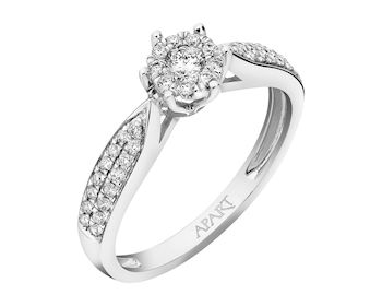 Prsten z bílého zlata s diamanty - 0,25 ct - ryzost 750