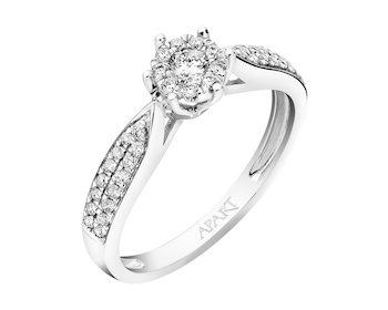 750 Rhodium-Plated White Gold Ring with Diamonds 0,25 ct - fineness 18 K