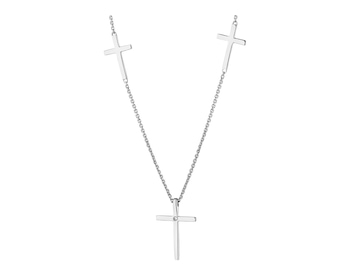 750 Rhodium-Plated White Gold Necklace with Diamond - 0,003 ct - fineness 18 K