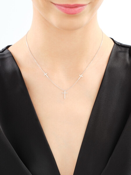 Náhrdelník z bílého zlata s diamantem - 0,003 ct - ryzost 750
