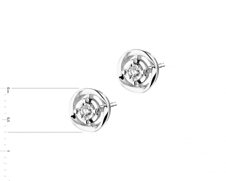 750 Rhodium-Plated White Gold Earrings with Diamonds 0,05 ct - fineness 18 K