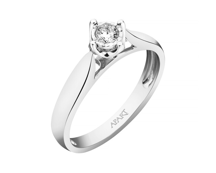 Prsten z bílého zlata s briliantem - 0,08 ct - ryzost 750