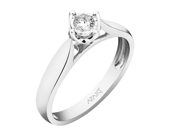 Prsten z bílého zlata s briliantem - 0,08 ct - ryzost 750