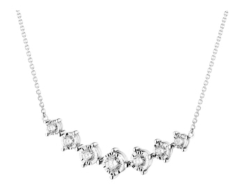 750 Rhodium-Plated White Gold Necklace with Diamonds 0,33 ct - fineness 18 K