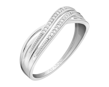 750 Rhodium-Plated White Gold Ring with Diamonds></noscript>
                    </a>
                </div>
                <div class=