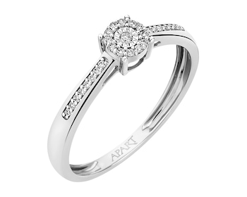 Prsten z bílého zlata s diamanty - 0,10 ct - ryzost 750