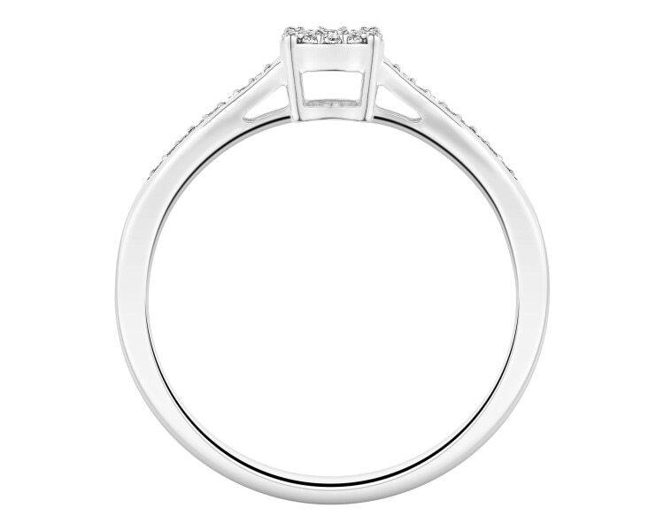 Prsten z bílého zlata s diamanty - 0,10 ct - ryzost 750