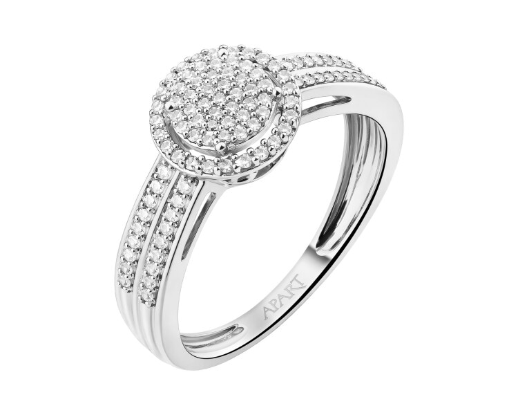 750 Rhodium-Plated White Gold Ring with Diamonds - 0,25 ct - fineness 18 K