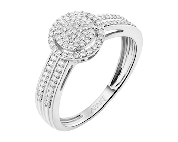 Pierścionek z białego złota z diamentami - 0,25 ct - próba 750