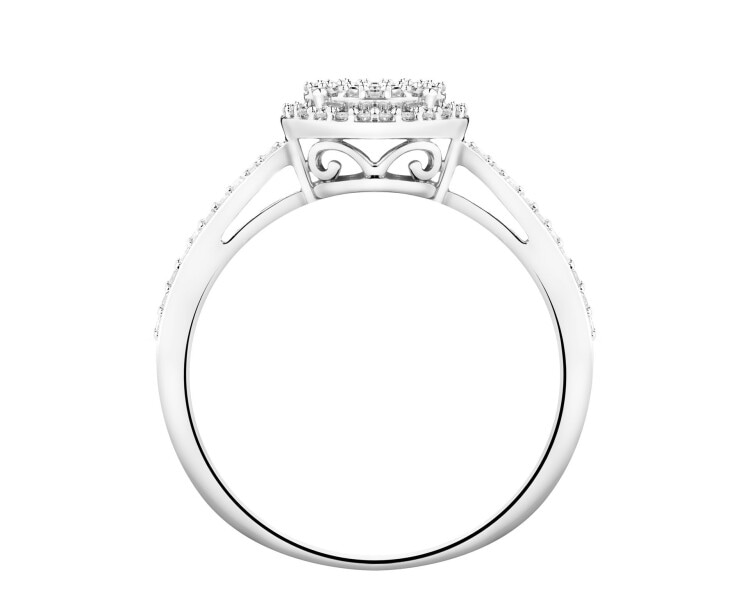 750 Rhodium-Plated White Gold Ring with Diamonds - 0,25 ct - fineness 18 K