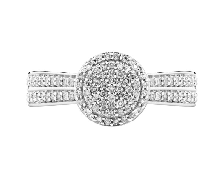 750 Rhodium-Plated White Gold Ring with Diamonds - 0,25 ct - fineness 18 K
