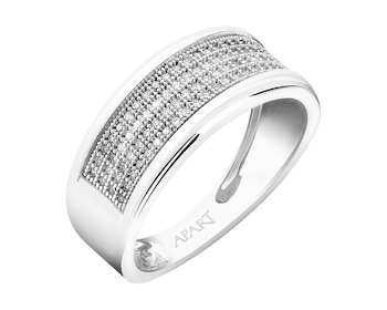 750 Rhodium-Plated White Gold Ring with Diamonds 0,24 ct - fineness 18 K