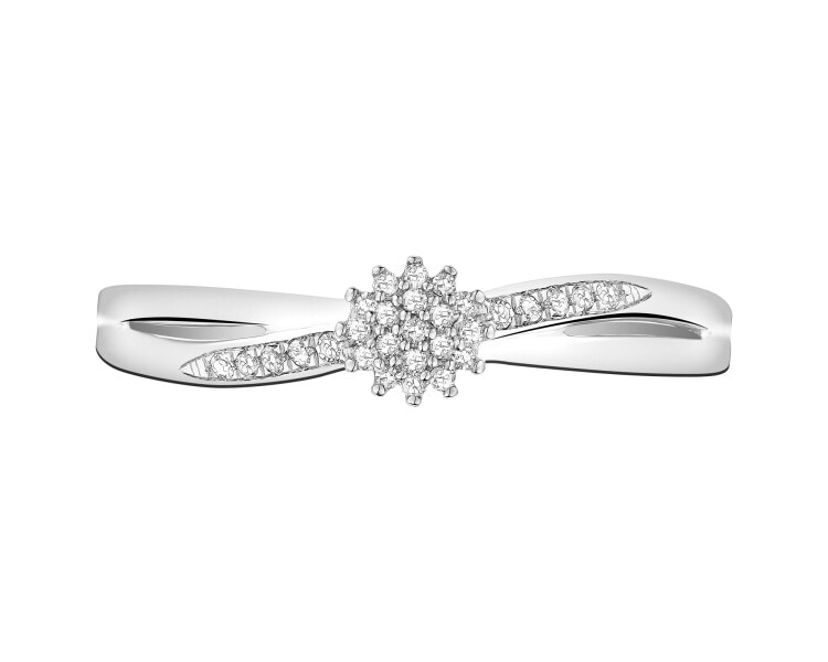 750 Rhodium-Plated White Gold Ring with Diamonds - 0,06 ct - fineness 18 K