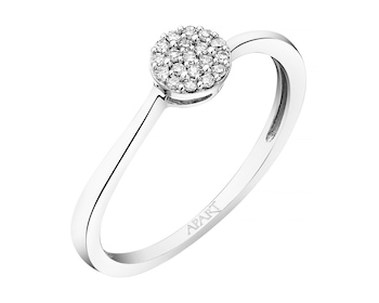 750 Rhodium-Plated White Gold Ring with Diamonds 0,05 ct - fineness 18 K