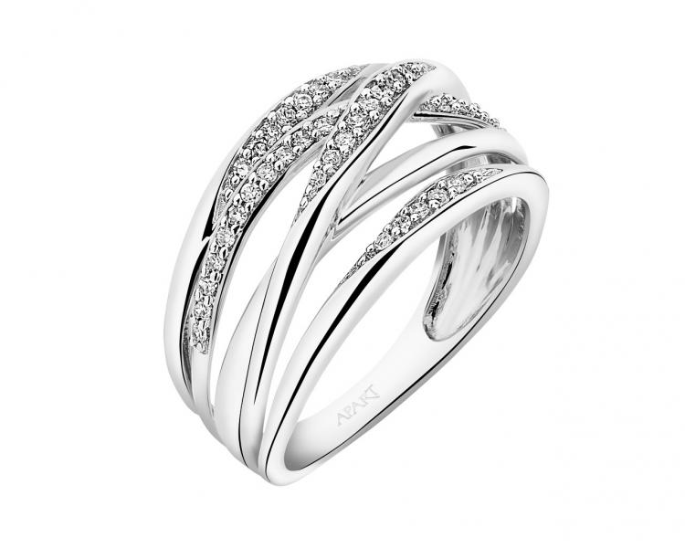 Prsten z bílého zlata s diamanty 0,15 ct - ryzost 750