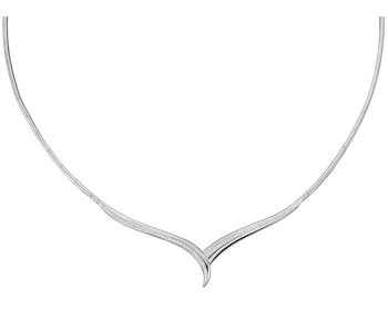 750 Rhodium-Plated White Gold Necklace with Diamonds - 0,32 ct - fineness 18 K