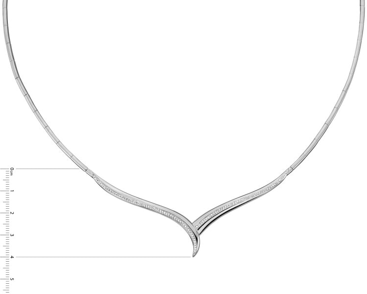 750 Rhodium-Plated White Gold Necklace with Diamonds - 0,32 ct - fineness 18 K