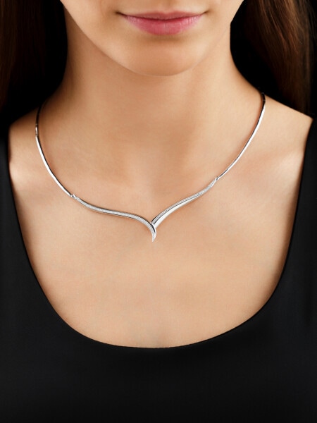 750 Rhodium-Plated White Gold Necklace with Diamonds 0,32 ct - fineness 18 K